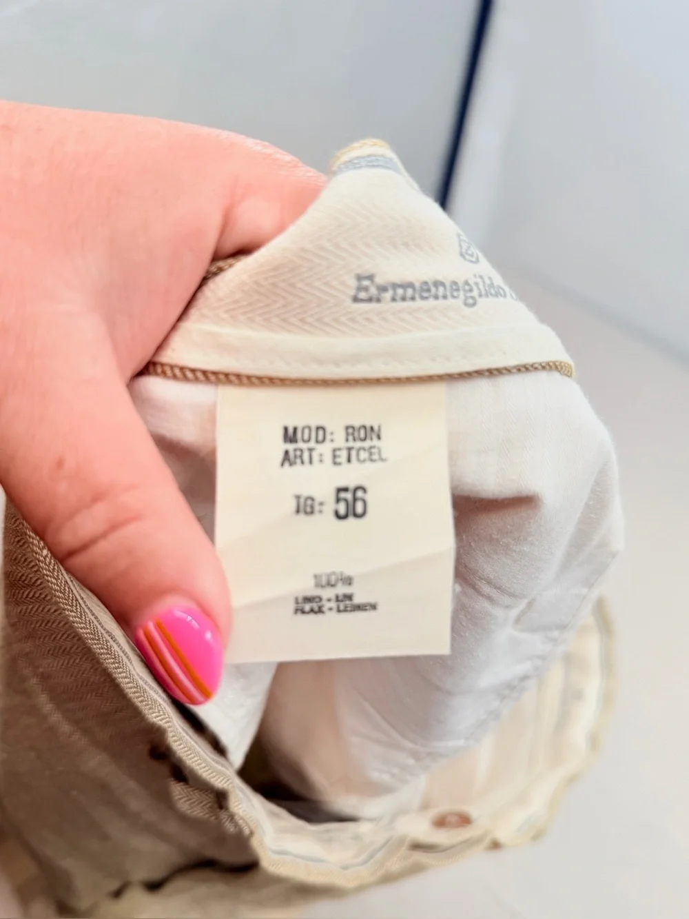 Ermenegildo Zegna Sand Linen Chinos